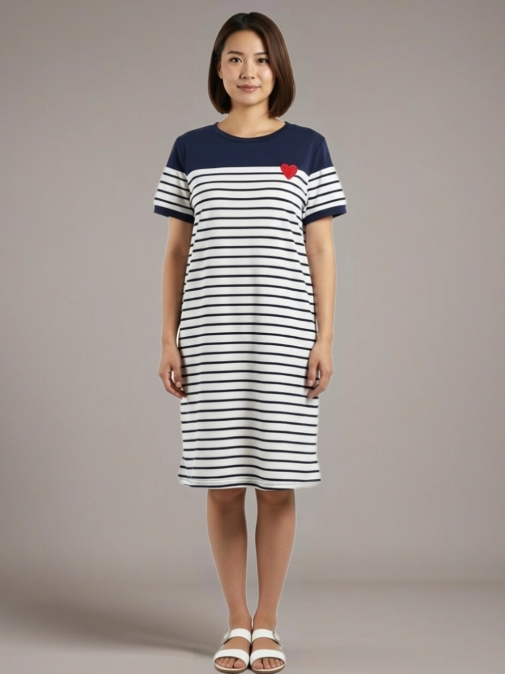 Striped Heart Tee Dress